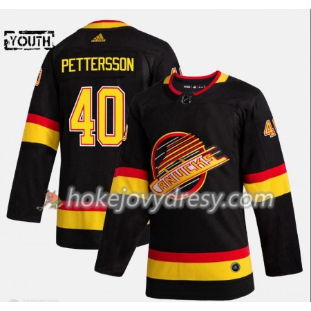 Dětské Hokejový Dres Vancouver Canucks Elias Pettersson 40 Flying Skate Adidas 2019-2020 Černá Authentic